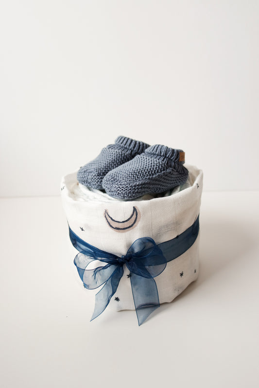 Luiertaart Mini - Slofjes Blauw