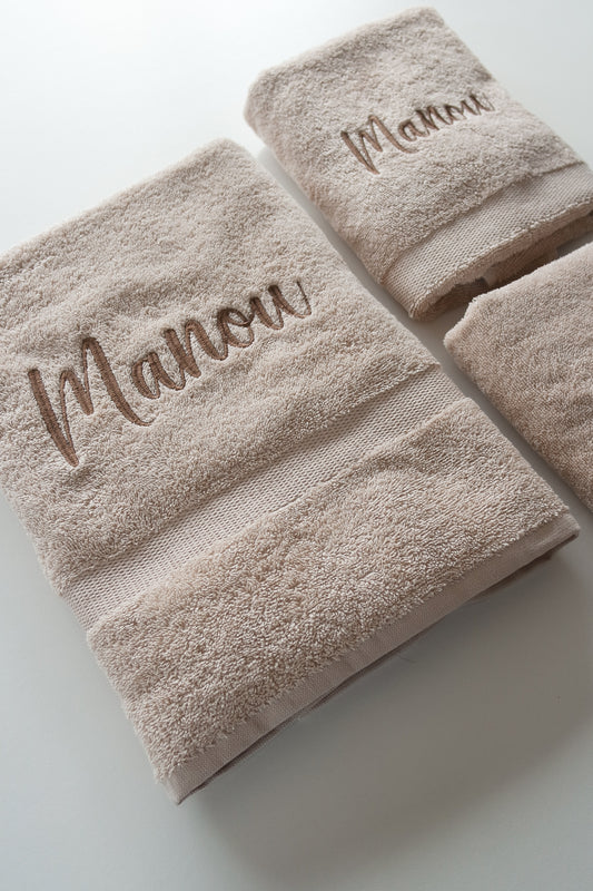 Cadeaupakket met naam – handdoek & douchelaken