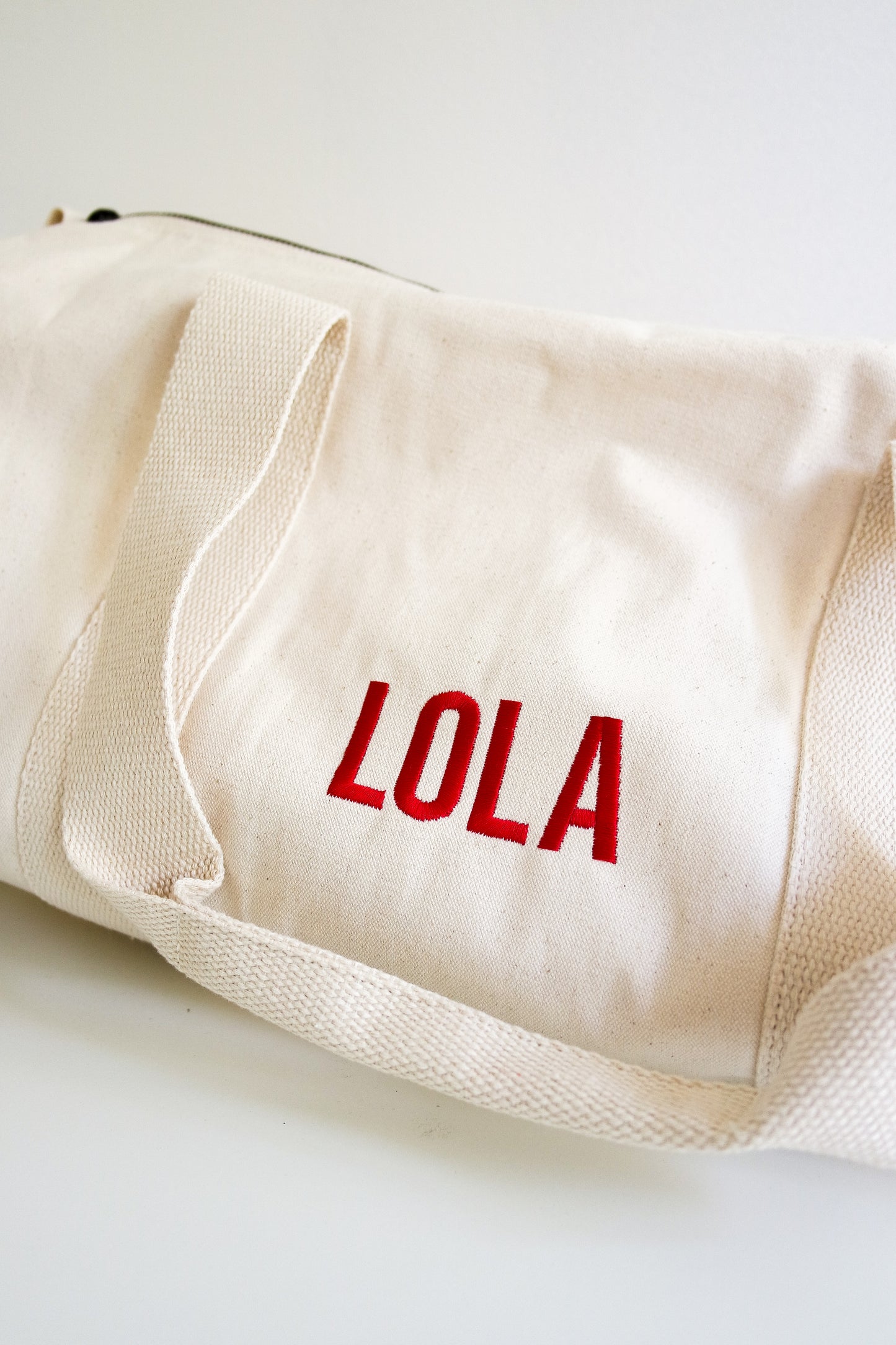 Gepersonaliseerde katoenen logeertas/sporttas - incl. borduren