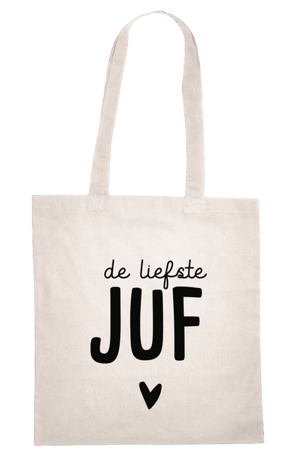 Canvas Tas De Liefste Juf !! Binnen 48u Verzonden !!