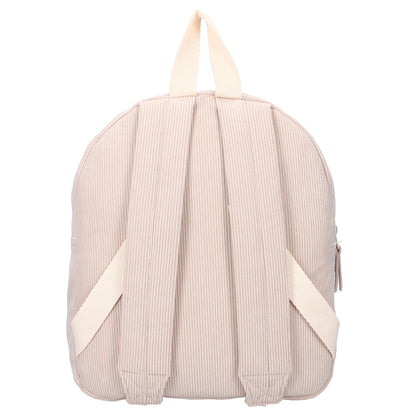 Gepersonaliseerde rugzak Beige Corduroy met naam - incl. borduren