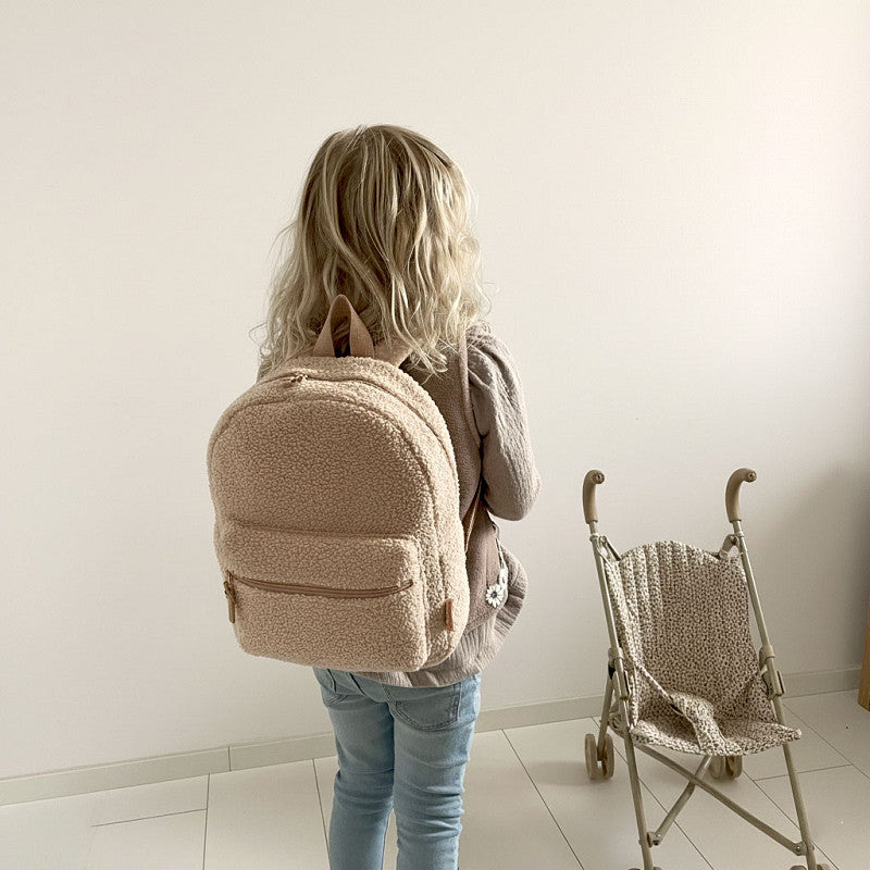 Gepersonaliseerde rugzak Beige Teddy met naam - incl. borduren