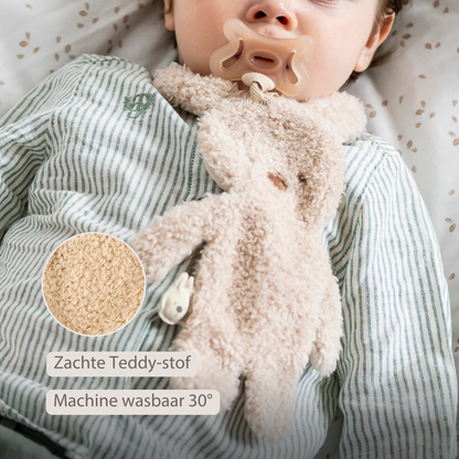 Gepersonaliseerd Nattou Teddy Fopspeendoekje Konijn met naam - incl. borduren