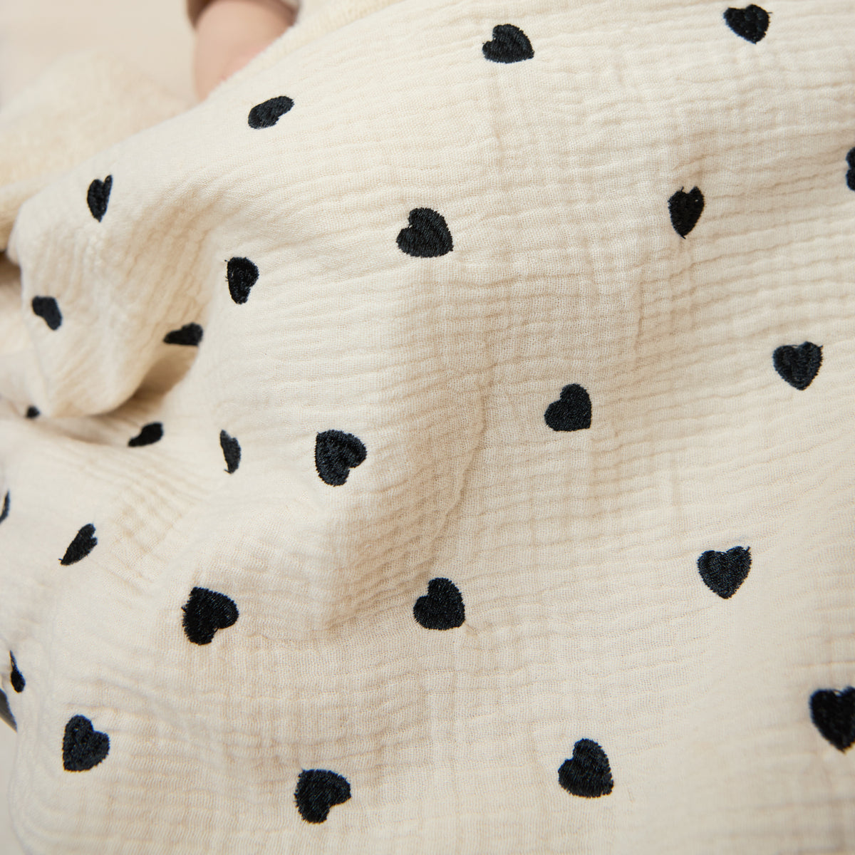 Gepersonaliseerd Deken hydrofiel en badstof sweet heart met naam - incl. borduring