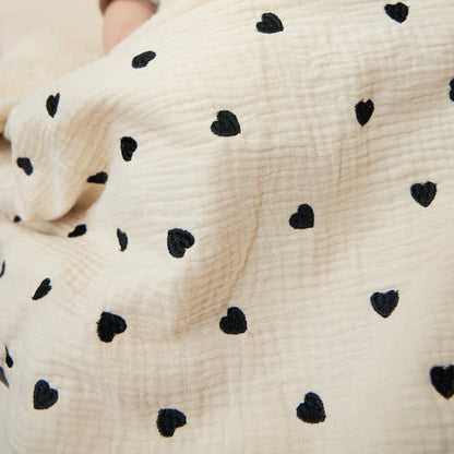 Gepersonaliseerd Deken hydrofiel en badstof sweet heart met naam - incl. borduring