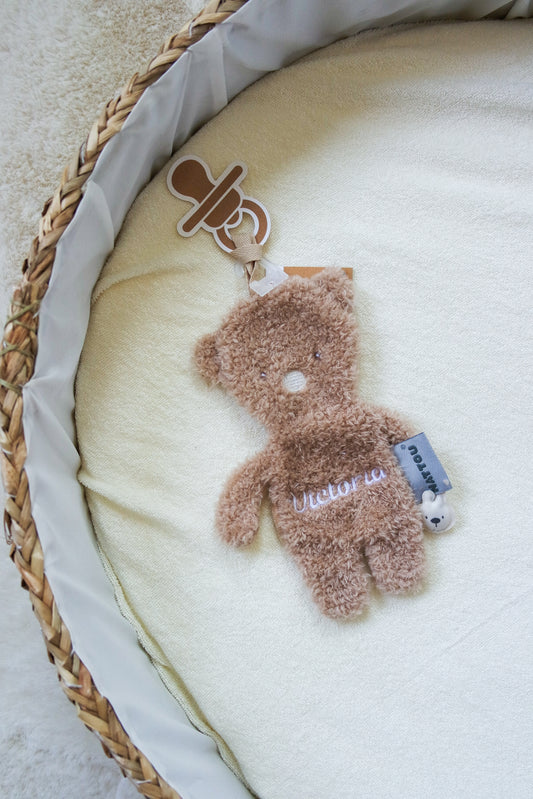 Gepersonaliseerd Nattou Teddy Fopspeendoekje Beertje met naam - incl. borduren