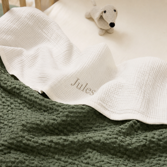 Gepersonaliseerd laken pre-washed hydrofiel - incl. borduren