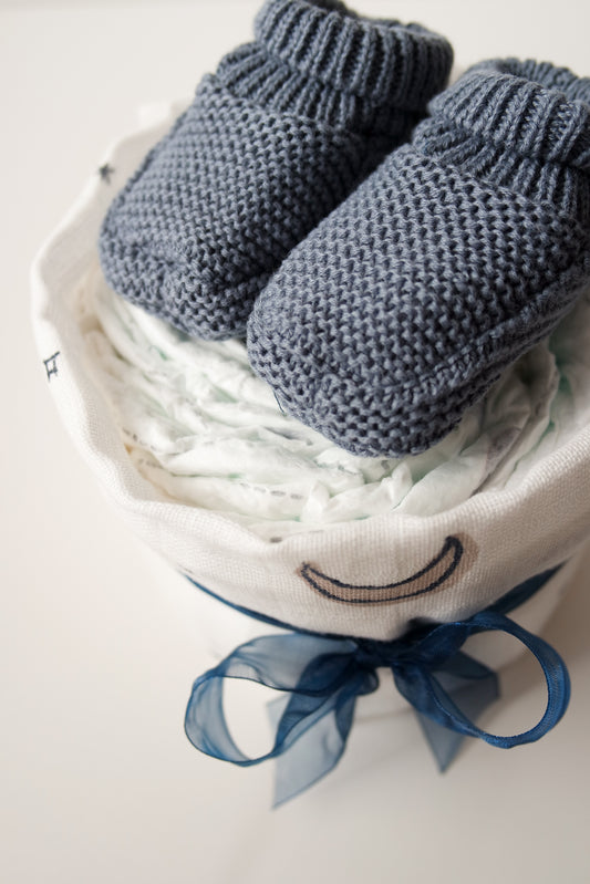 Luiertaart Mini - Slofjes Blauw