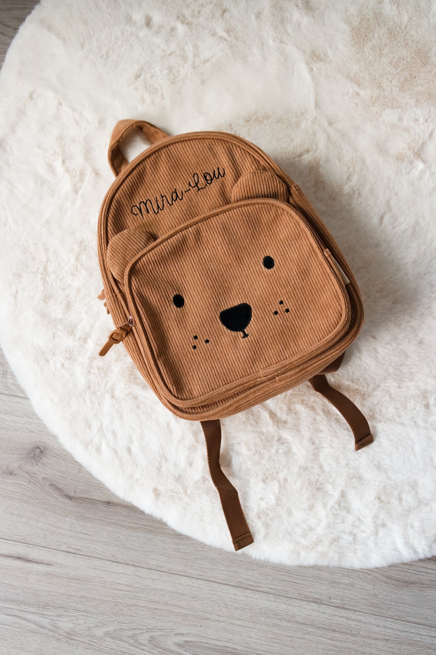 Gepersonaliseerde rugzak Kidzroom Beary Excited Corduroy met naam - Geborduurd