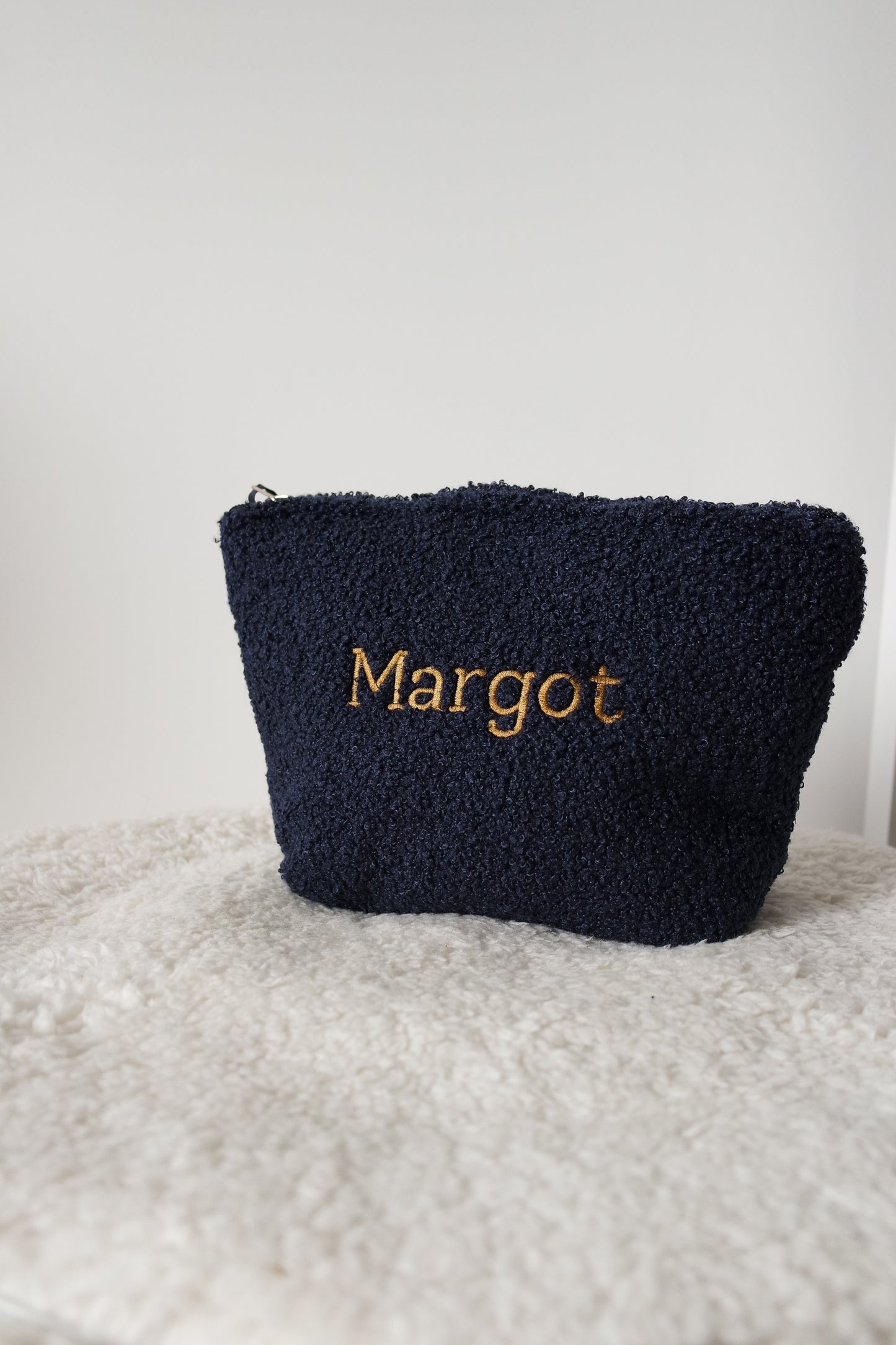 Gepersonaliseerde toilettas met naam - Bouclé