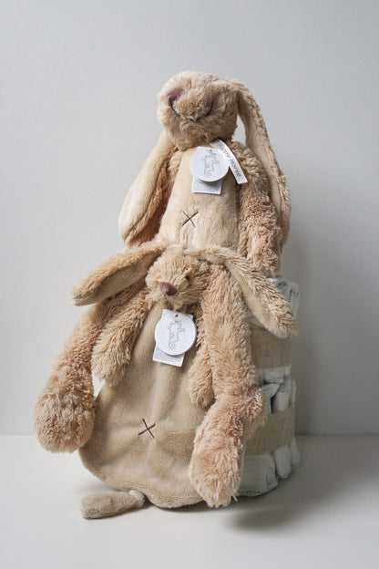 Luiertaart Midi - Rabbit Richie Beige - Personalisatie mogelijk!