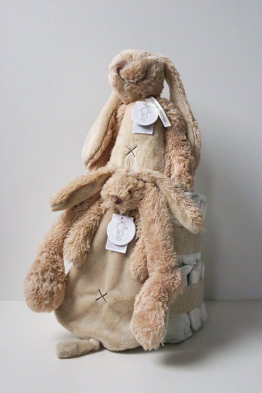 Luiertaart Midi - Rabbit Richie Beige - Personalisatie mogelijk!