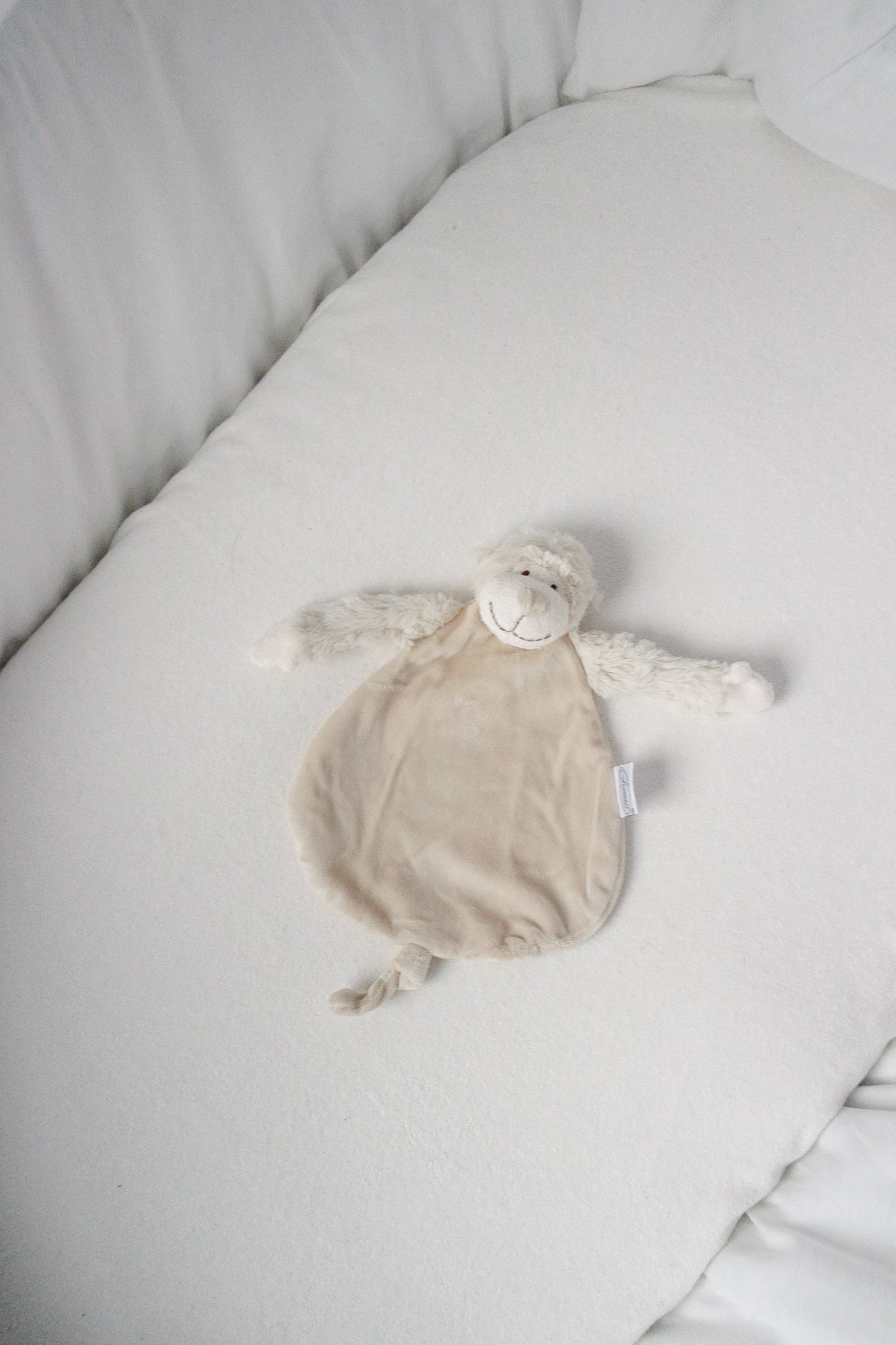 Knuffeldoekje Aap Cream - Met Naam Gepersonaliseerd