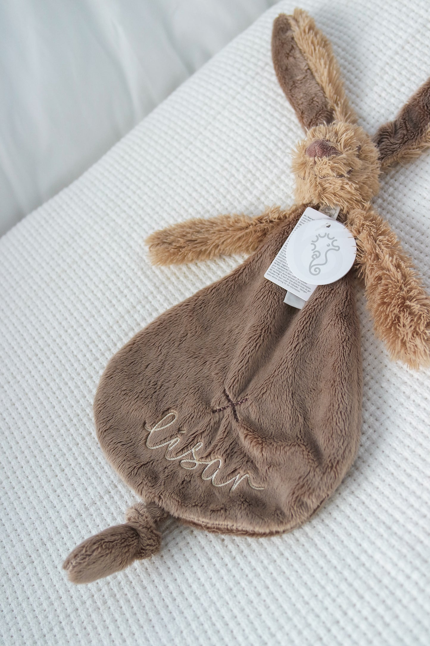 Gepersonaliseerd Rabbit Richie Knuffeldoekje met naam - incl. borduren