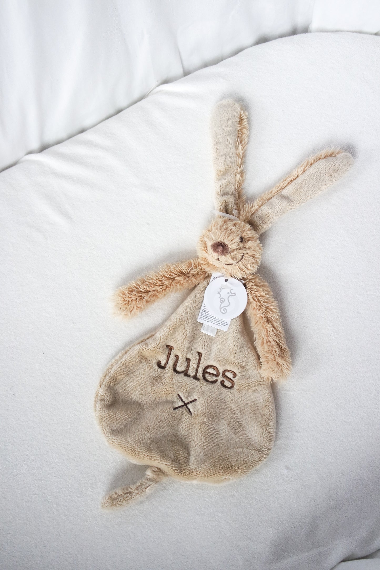Gepersonaliseerd Rabbit Richie Knuffeldoekje met naam - incl. borduren