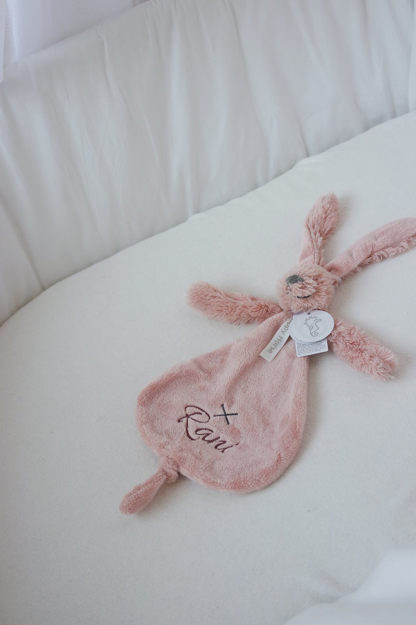 Gepersonaliseerd Rabbit Richie Knuffeldoekje met naam - incl. borduren