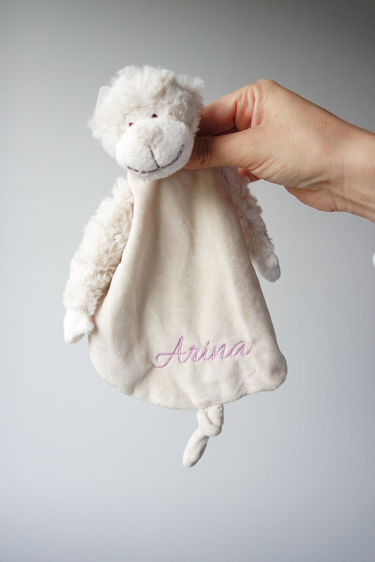 Gepersonaliseerd knuffeldoekje Aap met naam - incl. borduren