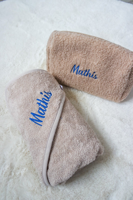 Gepersonaliseerde teddy toilettas met naam - incl. borduren