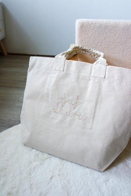 Gepersonaliseerde katoenen schoudertas - incl. borduren