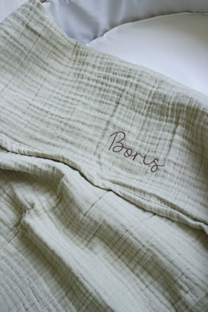 Gepersonaliseerd laken pre-washed hydrofiel - incl. borduren