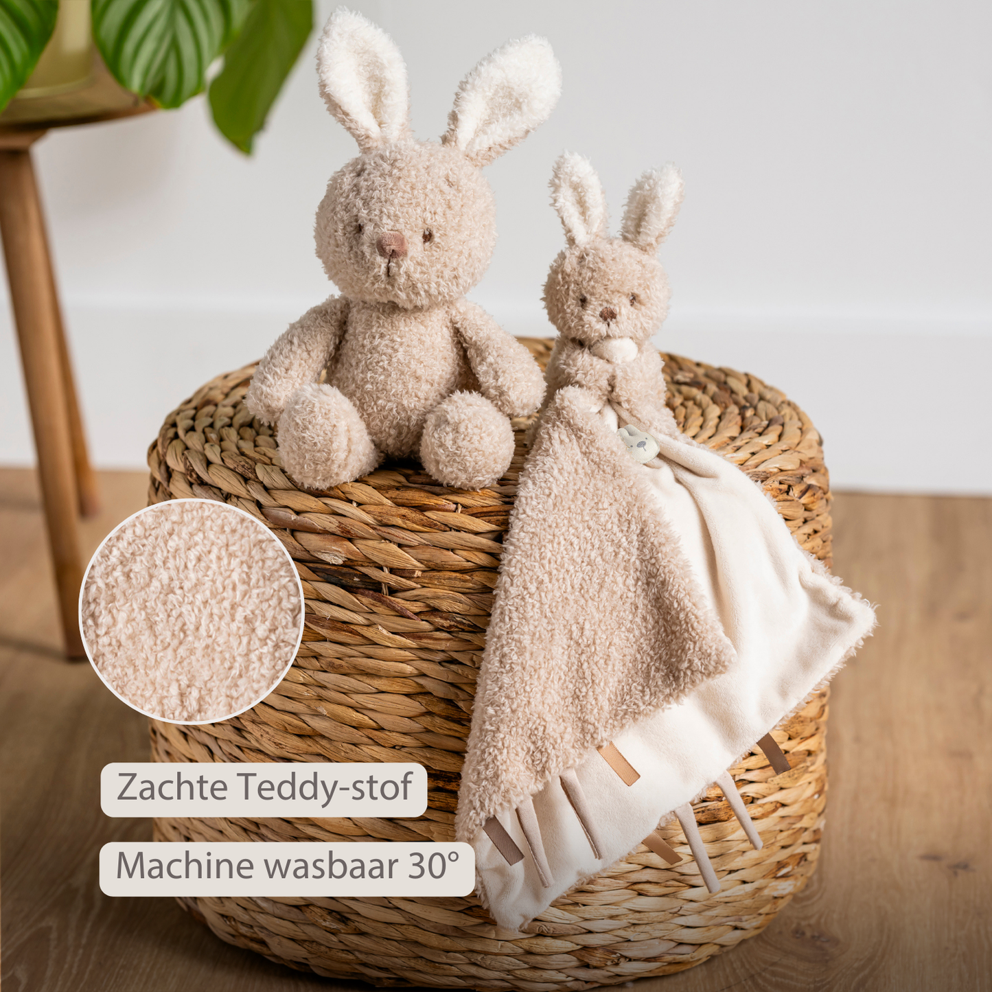 Gepersonaliseerd Nattou Teddy Doudou Konijn met naam - incl. borduren