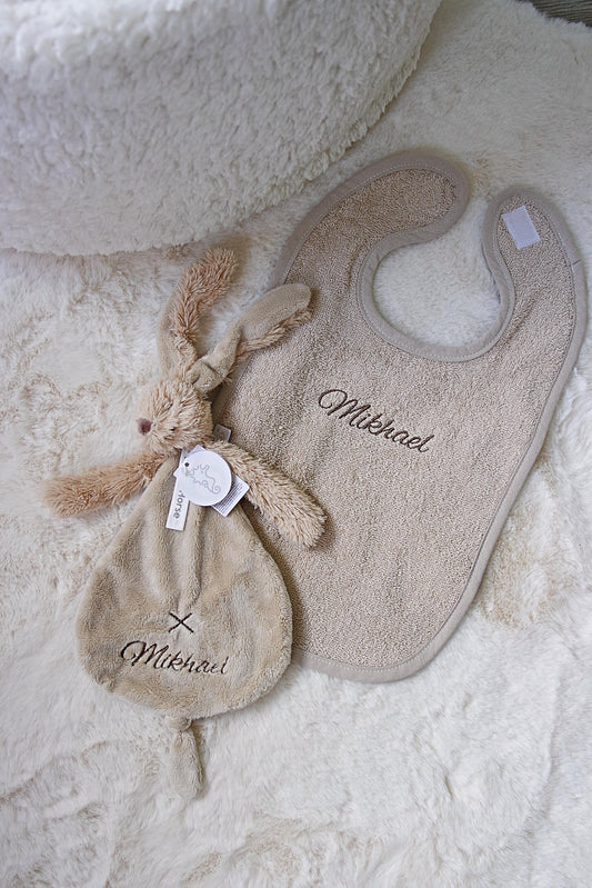 Box Badponcho, Slabbetje en Rabbit Richie met naam