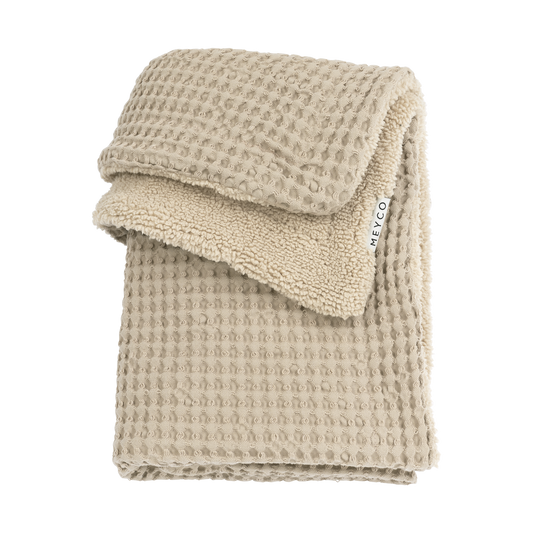 Gepersonaliseerd Deken Waffle Teddy Olive Green met naam - incl. borduring